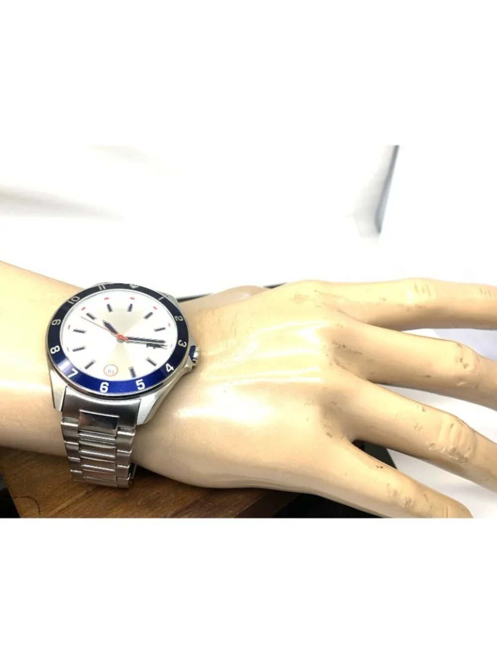 Lacoste Men's Watch 2011187 Tiebreaker Quartz Silver Dial Stainless Steel 43mm